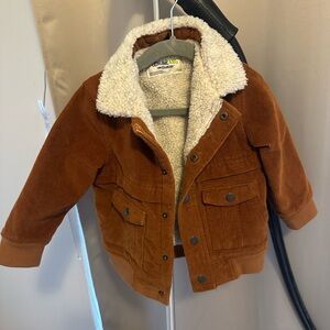Brown Corduroy Kids Jacket with Sherpa Lining